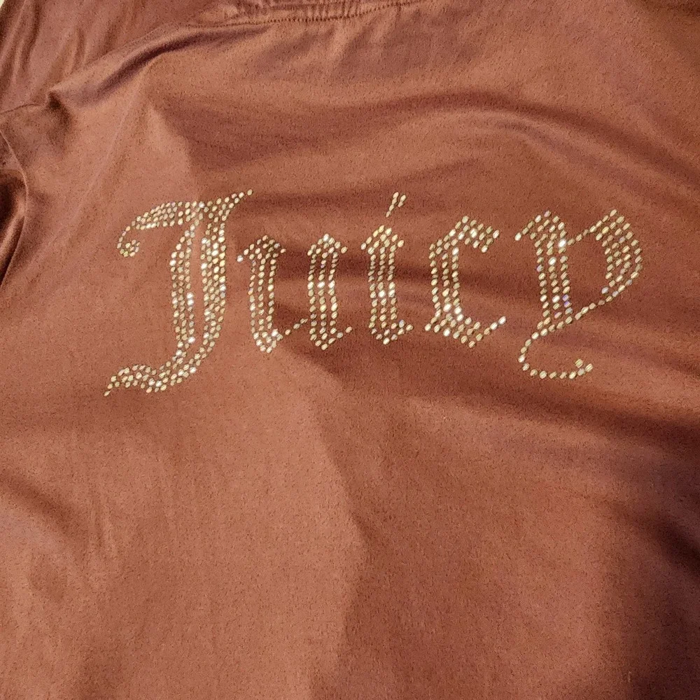 Juicy Couture Long‎ Pant Pajama Set Studded Mauve Sz L. Short Sleeve Button Up